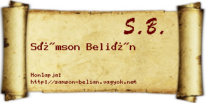 Sámson Belián névjegykártya